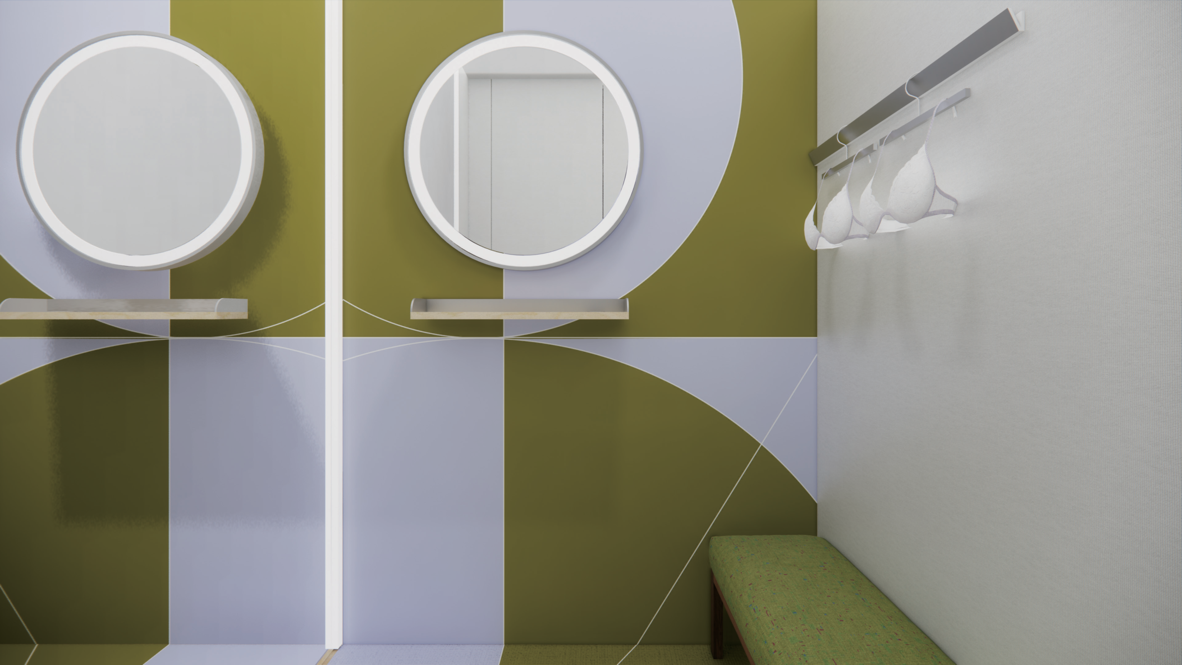 Fitting room pattern detail