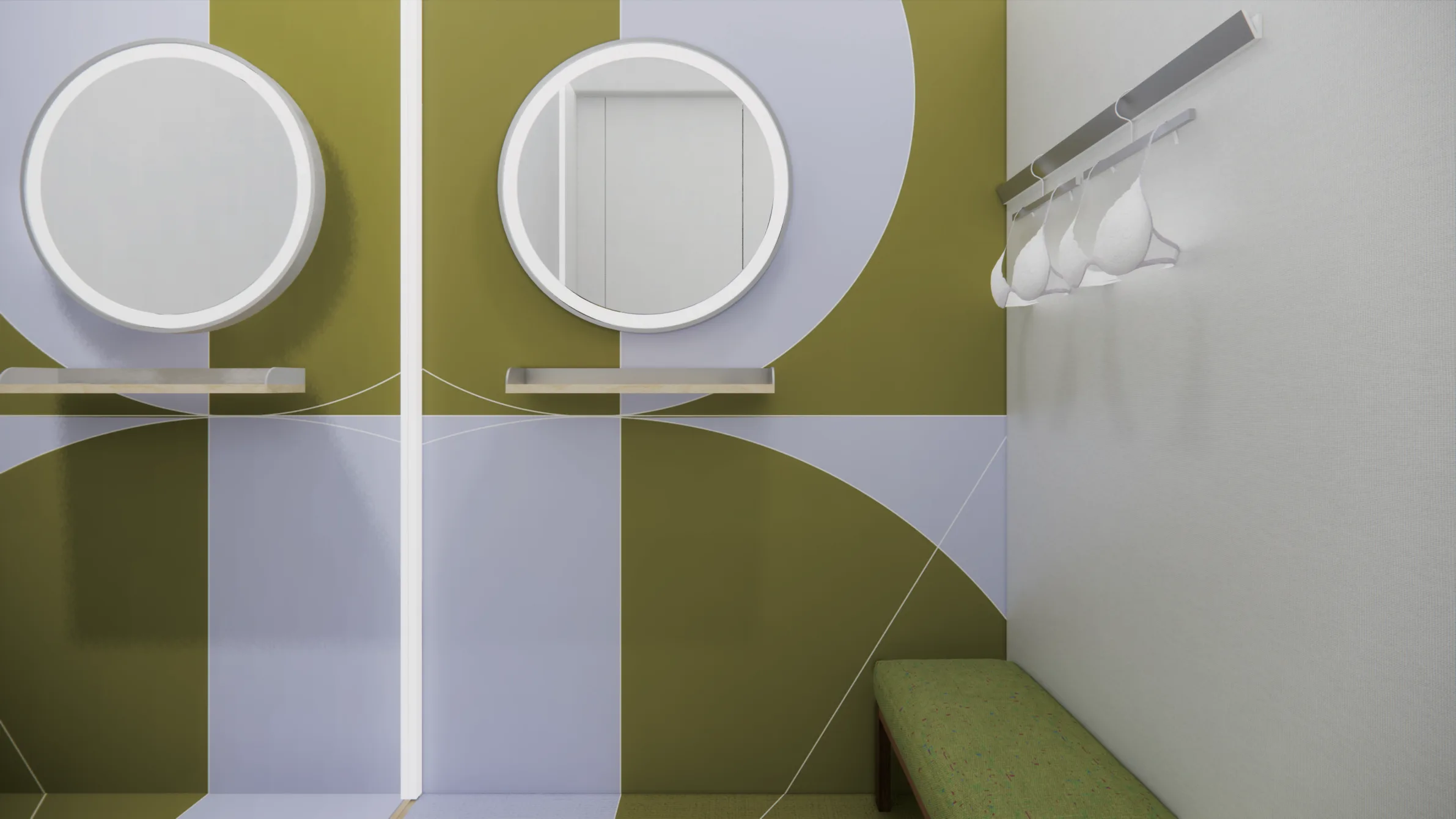 Fitting room pattern detail